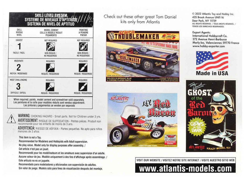 Skill 2 Model Kit Tom Daniel's Groovy Grader Dragster 1/24 Scale Model by Atlantis