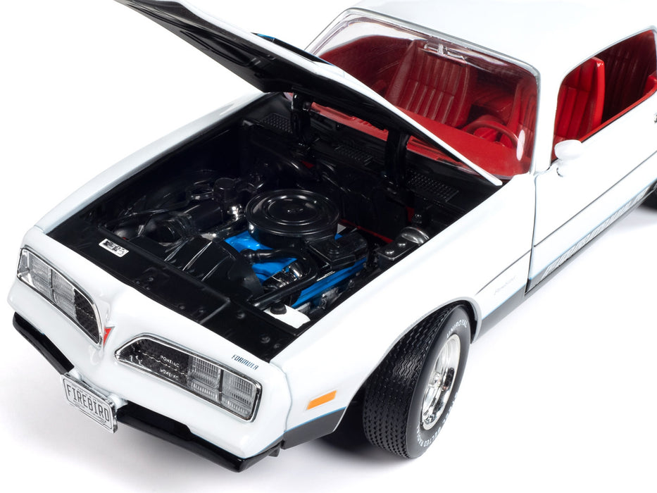 1977 Pontiac Firebird Formula Cameo White with Red Interior "American Muscle" Series 1/18 Diecast Model Car by Auto World
