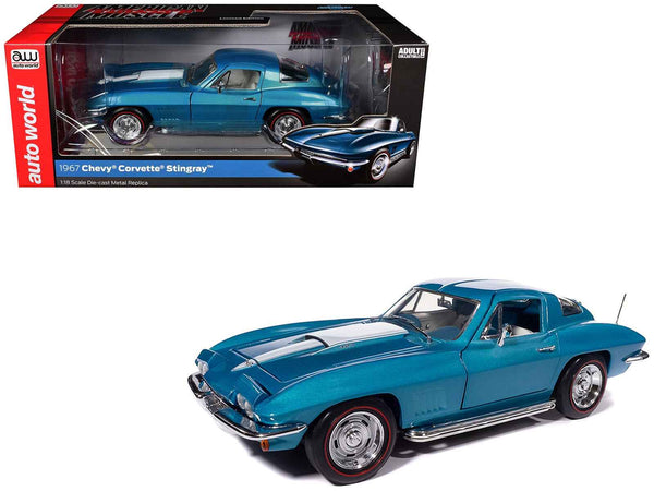 1967 Chevrolet Corvette Stingray Light Blue Metallic with White