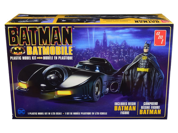 Skill 2 Model Kit Batmobile with Resin Batman Figurine "Batman" (1989) 1/25 Scale Model by AMT - Miniature Motors