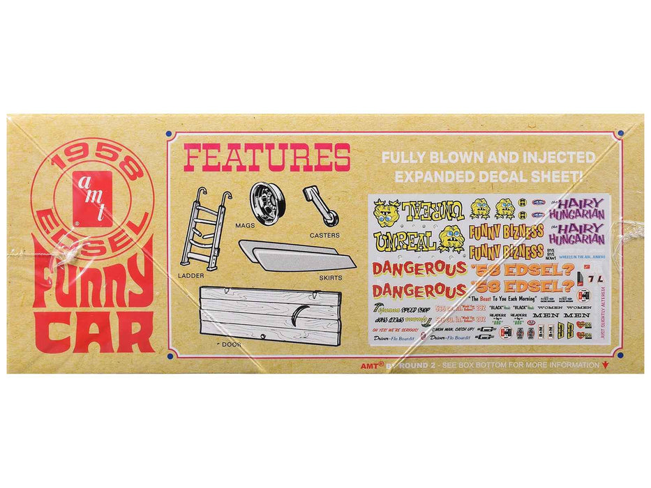 Skill 2 Model Kit of 1958 Edsel Funny Car "Unreal" 1/25 Scale Model by AMT