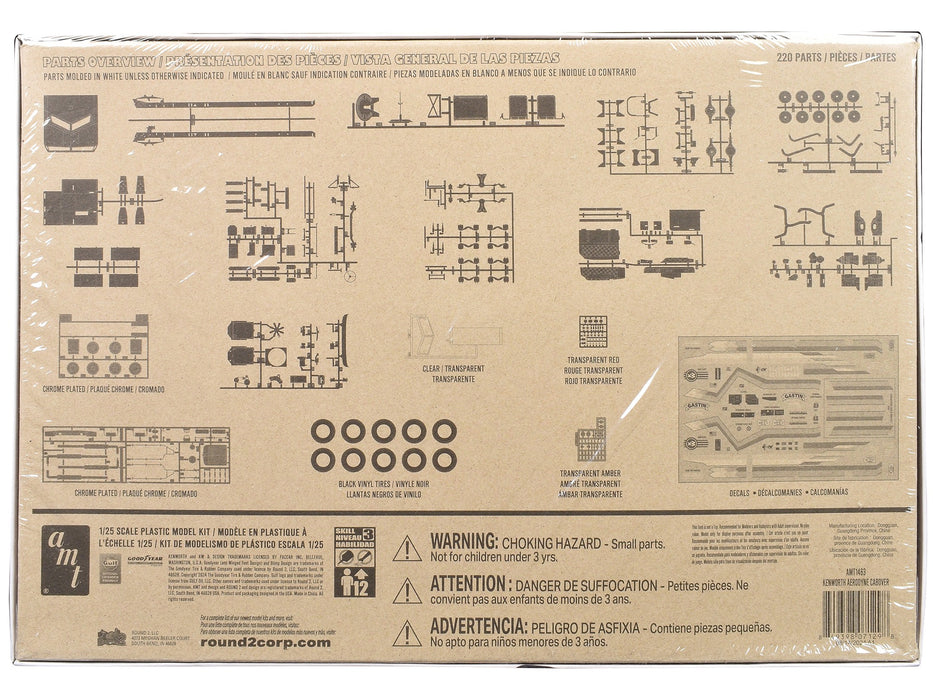Skill 3 Model Kit Kenworth Aerodyne Cabover Truck Tractor 1/25 Scale Model by AMT