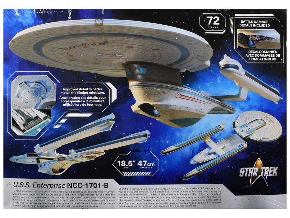 Skill 2 Model Kit U.S.S. Enterprise NCC-1701-B Space Ship "Star Trek Generations" (1994) Movie 1/1000 Model Kit by AMT