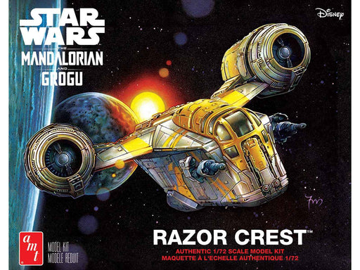 Skill 2 Model Kit Razor Crest Spaceship "Star Wars: The Mandalorian" 1/72 Scale Model by AMT