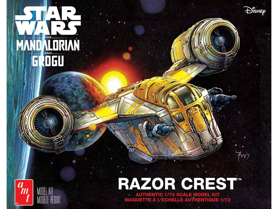 Skill 2 Model Kit Razor Crest Spaceship "Star Wars: The Mandalorian" 1/72 Scale Model by AMT