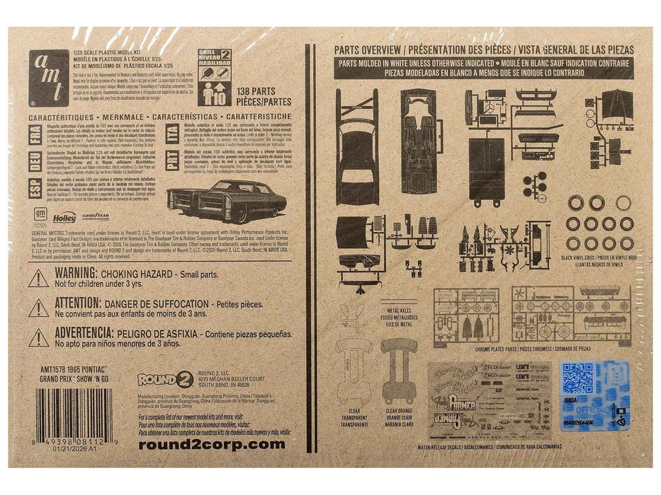 Skill 2 Model Kit of 1965 Pontiac Grand Prix Show 'N' Go 1/25 Scale Model by AMT