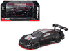 Porsche 911 GT3 R Black with Silver Top and Hood and Red Stripes "Race" Series 1/43 Diecast Model Car by Bburago