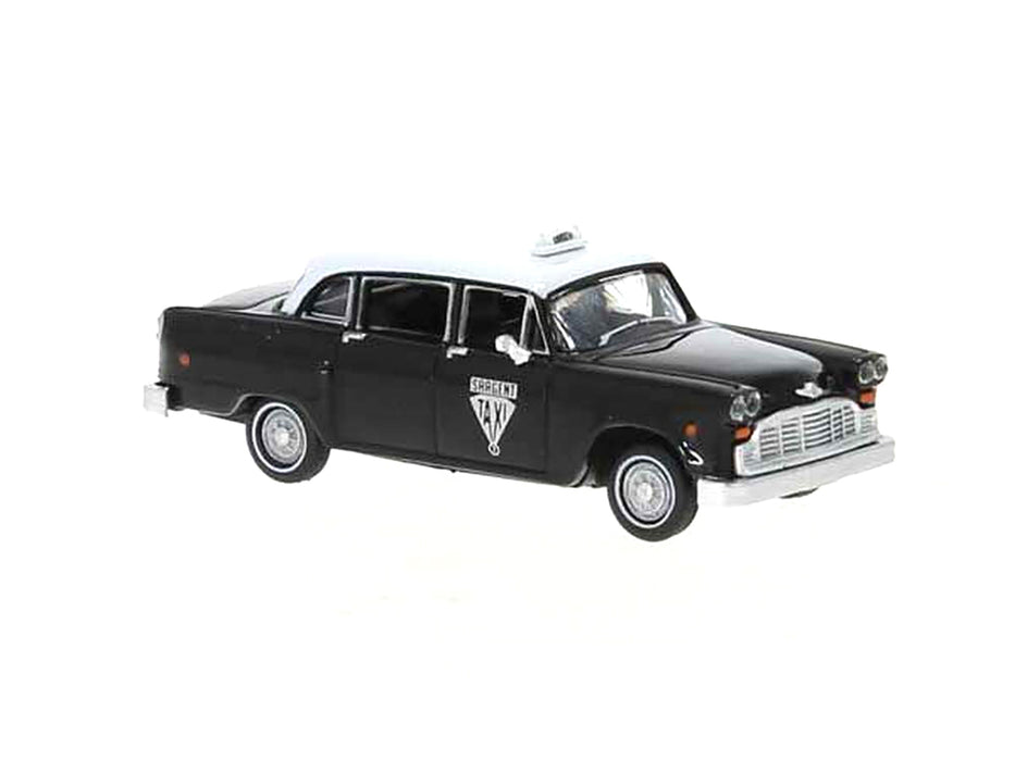 1974 Checker Cab Black and White "Winnipeg" 1/87 (HO) Scale Model Car by Brekina
