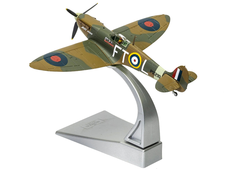Supermarine Spitfire Mk.II Fighter Aircraft "Iron Maiden 'Aces High'" Green Camouflage with Graphics 1/72 Diecast Model by Corgi
