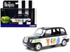 The Beatles London Taxi RHD (Right Hand Drive) "Ob-La-Di Ob-La-Da" Black and White with Graphics Diecast Model by Corgi