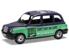 The Beatles London Taxi RHD (Right Hand Drive) "Can't Buy Me Love" Blue and Green with Graphics Diecast Model by Corgi