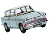 Flying Ford Anglia RHD (Right Hand Drive) Light Blue with White Top (Weathered) with Harry and Ron Figures "Harry Potter" Movie Series Diecast Model by Corgi