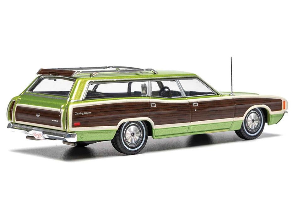 1972 Ford LTD Country Squire Wagon Green Metallic with Woodgrain Sides 1/43 Diecast Model by IXO Models