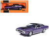 1971 Plymouth GTX Purple Metallic with Black Vinyl Top and Black Hood Stripe 1/43 Diecast Model Car by IXO Models