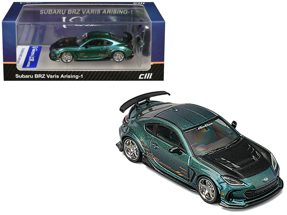 Subaru BRZ Varis Arising-1 RHD (Right Hand Drive) Magic Purple Metallic with Carbon Hood and Extra Wheels  1/64 Diecast Model Car by CM Models