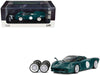 Pagani Huayra Codalunga Green with Sunroof and Extra Wheels 1/64 Diecast Model Car by CM Model