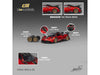 Pagani Imola Red Metallic with Carbon Top and Stripes with Extra Wheels 1/64 Diecast Model Car by CM Model