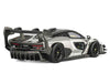 McLaren Senna GTR Silver Gray Metallic with Carbon Hood and Black Top 1/64 Diecast Model Car by CM Model