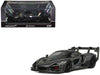 McLaren Senna GTR Dark Gray Metallic with Carbon Hood and Black Top 1/64 Diecast Model Car by CM Model