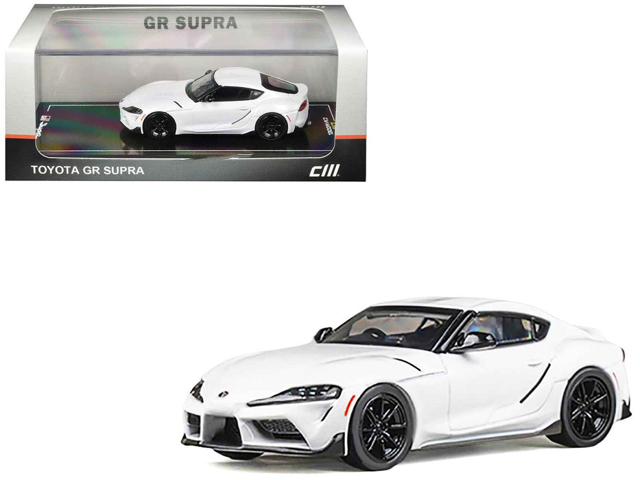 Toyota GR Supra RHD (Right Hand Drive) White Metallic 1/64 Diecast Model Car by CM Models