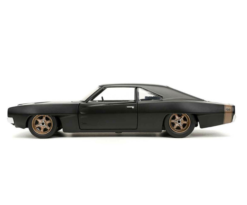 Dom's 1968 Dodge Charger Widebody Matt Black "Fast & Furious 9 F9" (2021) Movie 1/24 Diecast Model Car by Jada