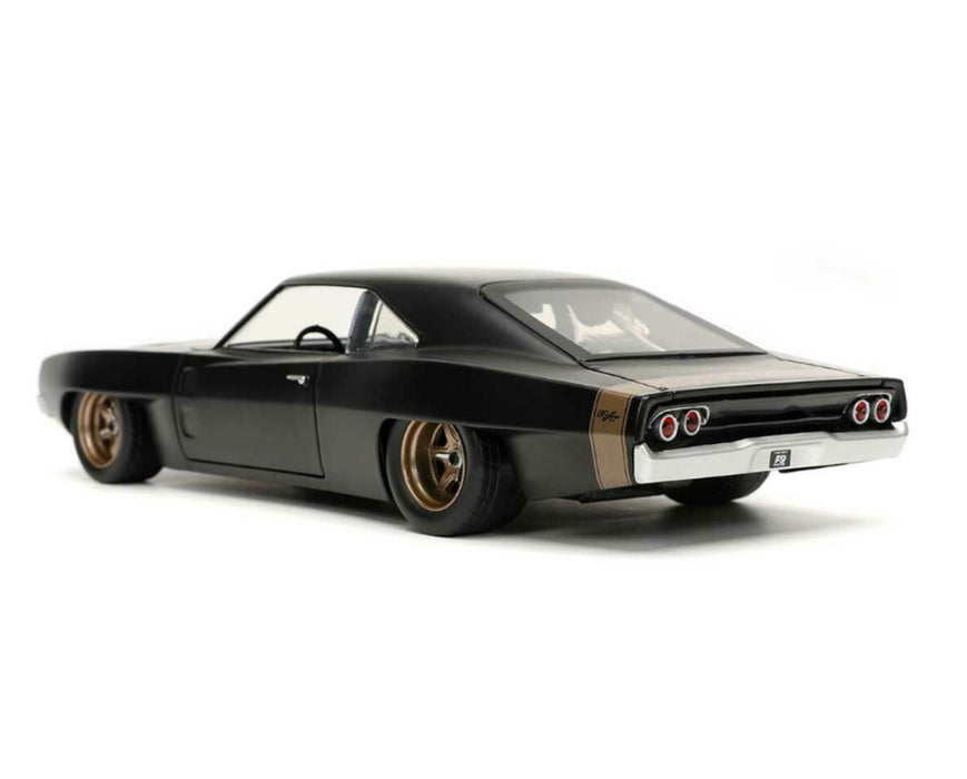 Dom's 1968 Dodge Charger Widebody Matt Black "Fast & Furious 9 F9" (2021) Movie 1/24 Diecast Model Car by Jada