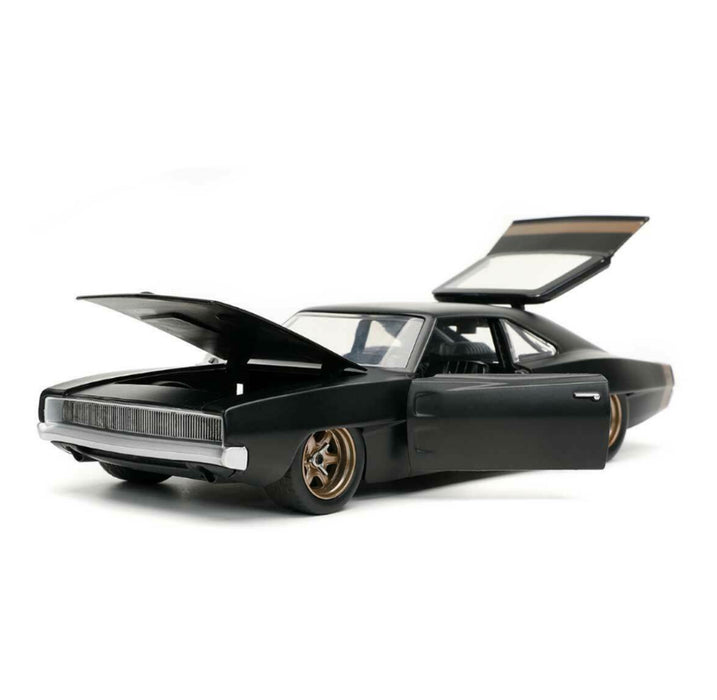 Dom's 1968 Dodge Charger Widebody Matt Black "Fast & Furious 9 F9" (2021) Movie 1/24 Diecast Model Car by Jada