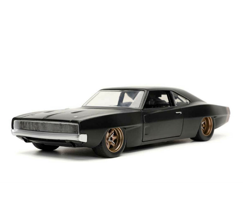 Dom's 1968 Dodge Charger Widebody Matt Black "Fast & Furious 9 F9" (2021) Movie 1/24 Diecast Model Car by Jada