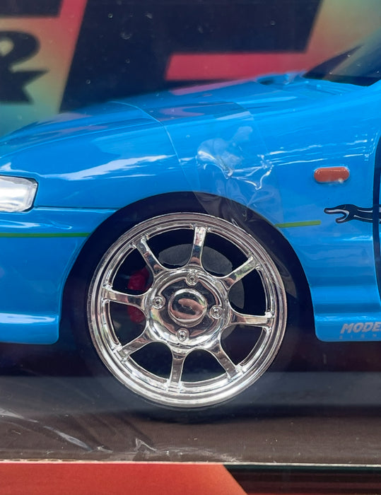 Mia's Acura Integra Light Blue with Graphics "Fast & Furious" Movie 1/32 Diecast Model Car by Jada