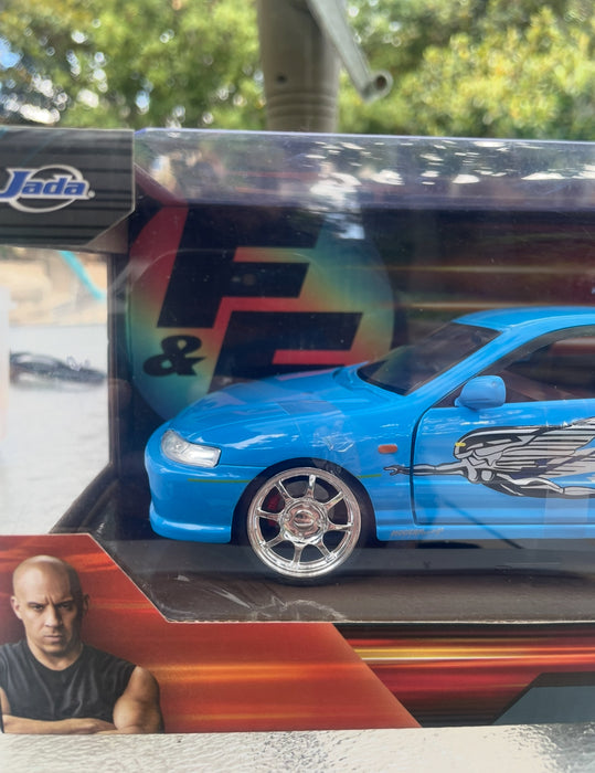 Mia's Acura Integra Light Blue with Graphics "Fast & Furious" Movie 1/32 Diecast Model Car by Jada
