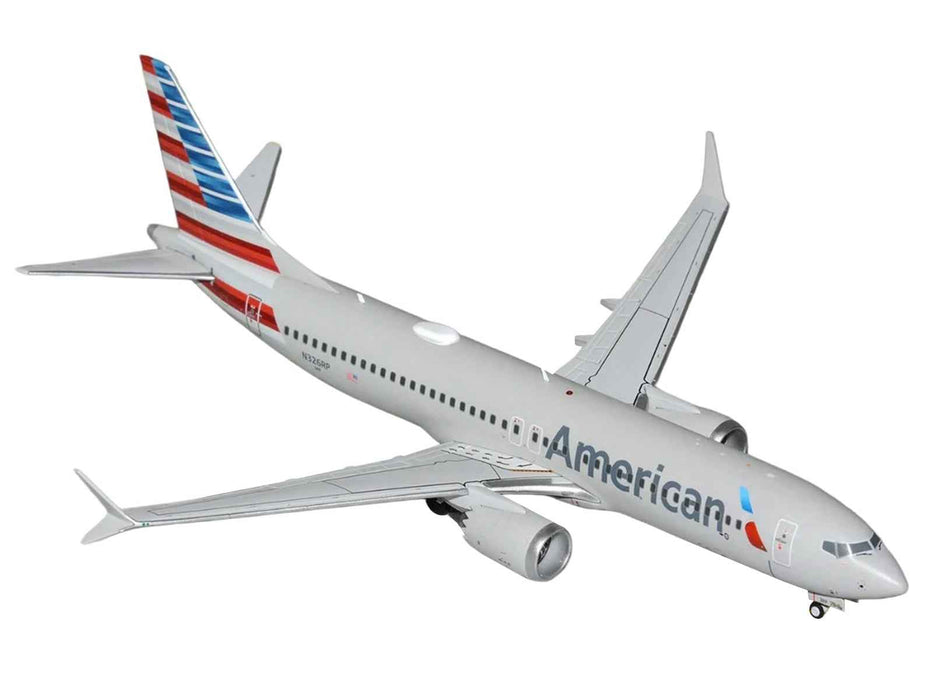 Boeing 737 MAX 8 Commercial Aircraft "American Airlines" (N326RP) Gray with Striped Tail "Gemini 200" Series 1/200 Diecast Model by GeminiJets