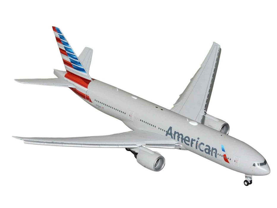 Boeing 777-200ER Commercial Aircraft with Flaps Down "American Airlines" (N788AN) Silver with Striped Tail "Gemini 200" 1/200 Diecast Model Airplane by GeminiJets
