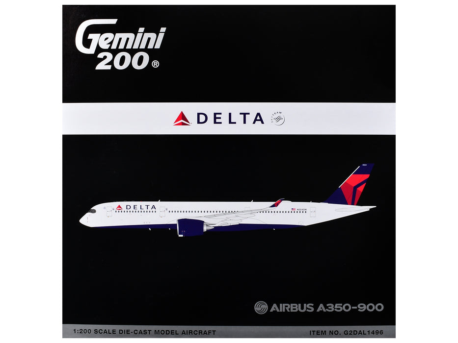 Airbus A350-900 Commercial Aircraft "Delta Air Lines" (N504DN) White with Red and Blue Tail "Gemini 200" Series 1/200 Diecast Model Airplane by GeminiJets