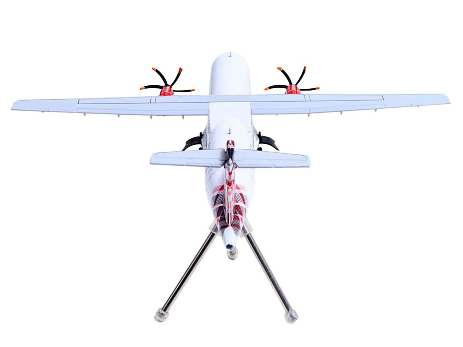 ATR 72-600 Commercial Aircraft "Loganair - Scotland's Airline" (G-LMTE) White with Red Plaid Tail "Gemini 200" Series 1/200 Diecast Model Airplane by GeminiJets