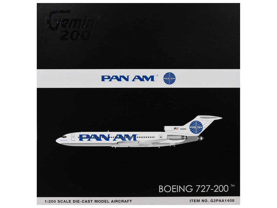 Boeing 727-200 Commercial Aircraft "Pan American World Airways - Clipper Goodwill" (N368PA) White with Blue Tail Graphics "Gemini 200" Series 1/200 Diecast Model Airplane by GeminiJets