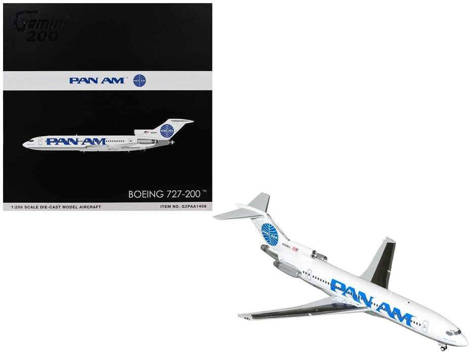 Boeing 727-200 Commercial Aircraft "Pan American World Airways - Clipper Goodwill" (N368PA) White with Blue Tail Graphics "Gemini 200" Series 1/200 Diecast Model Airplane by GeminiJets