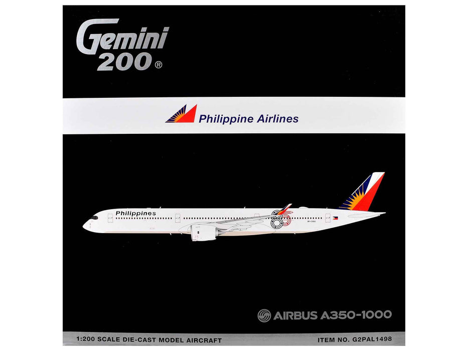 Airbus A350-1000 Commercial Aircraft "Philippine Airlines" (RP-C3510) White with Tail Graphics "Gemini 200" 1/200 Diecast Model Airplane by GeminiJets