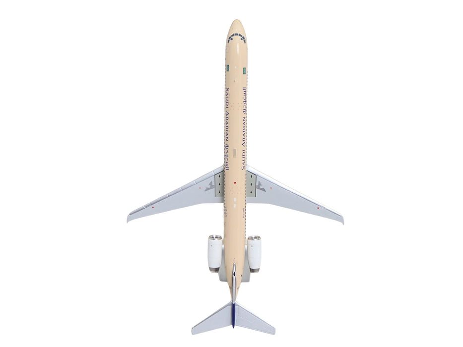 McDonnell Douglas MD-90 Commercial Aircraft "Saudia Airlines" (HZ-API) Beige with Blue Tail "Gemini 200" Series 1/200 Diecast Model by GeminiJets