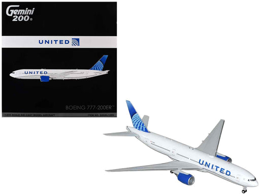Boeing 777-200ER Commercial Aircraft "United Airlines" (N798UA) White with Blue Tail "Gemini 200" Series 1/200 Diecast Model by GeminiJets