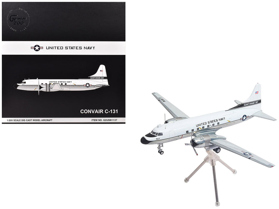 Convair C-131 Samaritan Transport Aircraft "United States Navy - NAS Guantanamo Bay" (141017) White and Gray "Gemini 200" Series 1/200 Diecast Model Airplane by GeminiJets