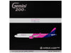 Airbus A321neo Commercial Aircraft "Wizz Air" (G-WUNB) White and Pink with Purple Tail "Gemini 200" Series 1/200 Diecast Model by GeminiJets