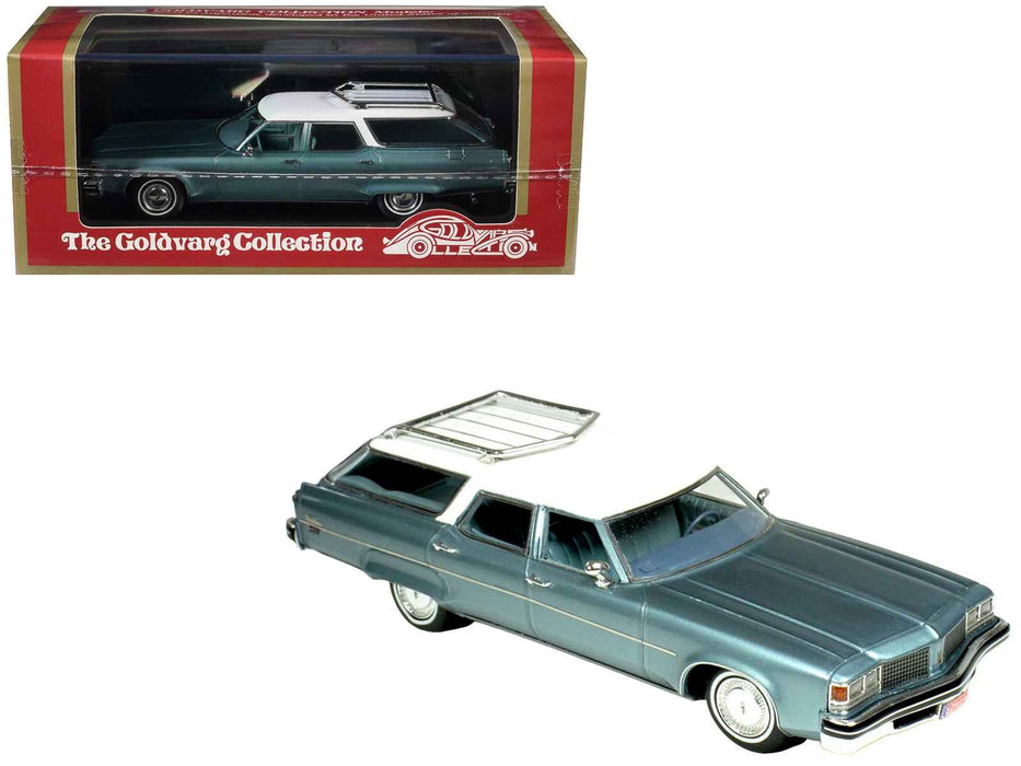 1976 Oldsmobile Custom Cruiser Light Blue Metallic with White Top and Blue Interior Limited Edition to 200 pieces Worldwide 1/43 Model Car by Goldvarg Collection