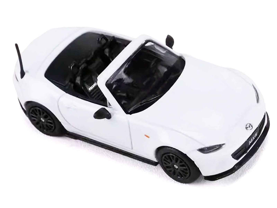 2024 Mazda MX-5 Roadster White 1/64 Diecast Model Car by GCD x Enchery