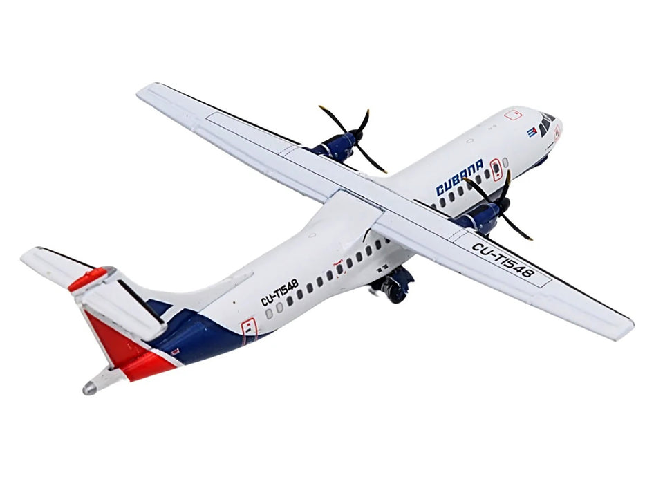 ATR 72-200 Commercial Aircraft "Cubana Airlines" (CU-T1548) White with Red and Blue Stripes 1/400 Diecast Model Airplane by GeminiJets