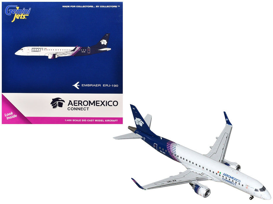 Embraer ERJ-190 Commercial Aircraft "Aeromexico Connect" (XA-IAC) White with Dark Blue Tail 1/400 Diecast Model Airplane by GeminiJets