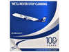 Airbus A321neo Commercial Aircraft "Delta Air Lines 100 Years" (N589DT) White and Blue with Stripes 1/400 Diecast Model Airplane by GeminiJets