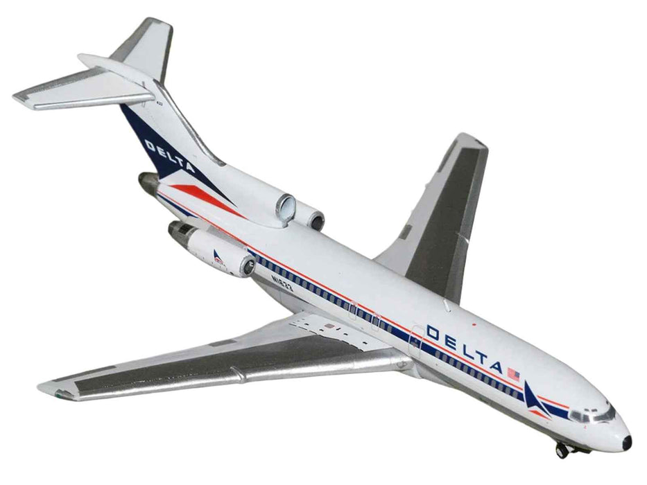 Boeing 727-100 Commercial Aircraft "Delta Air Lines" (N1633) White with Red and Blue Stripes 1/400 Diecast Model by GeminiJets