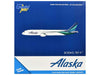 Boeing 787-9 Commercial Aircraft "Alaska Airlines" (N784HA) White with Blue and Green Tail 1/400 Diecast Model by GeminiJets