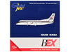 Saab 340A Commercial Aircraft "Business Express Airlines - The Delta Connection" (N749BA) White with Blue and Red Stripes 1/400 Diecast Model by GeminiJets