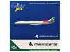 Embraer ERJ-145 Commercial Aircraft "Mexicana de Aviacion" (XA-MBR) White with Green Stripes 1/400 Diecast Model by GeminiJets